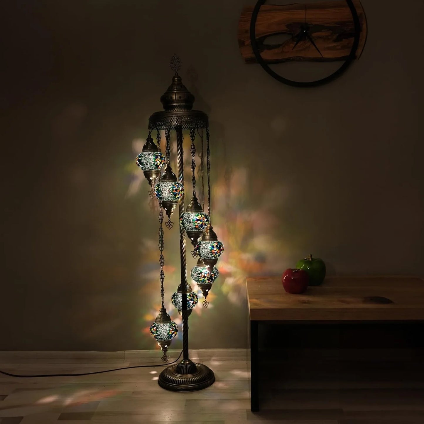 US Turkish Floor Lamp, Mosaic Turkish Lamp, 7 GlobeFloor Lighting Standing Decorative Home Modern Designs Offer Handmade