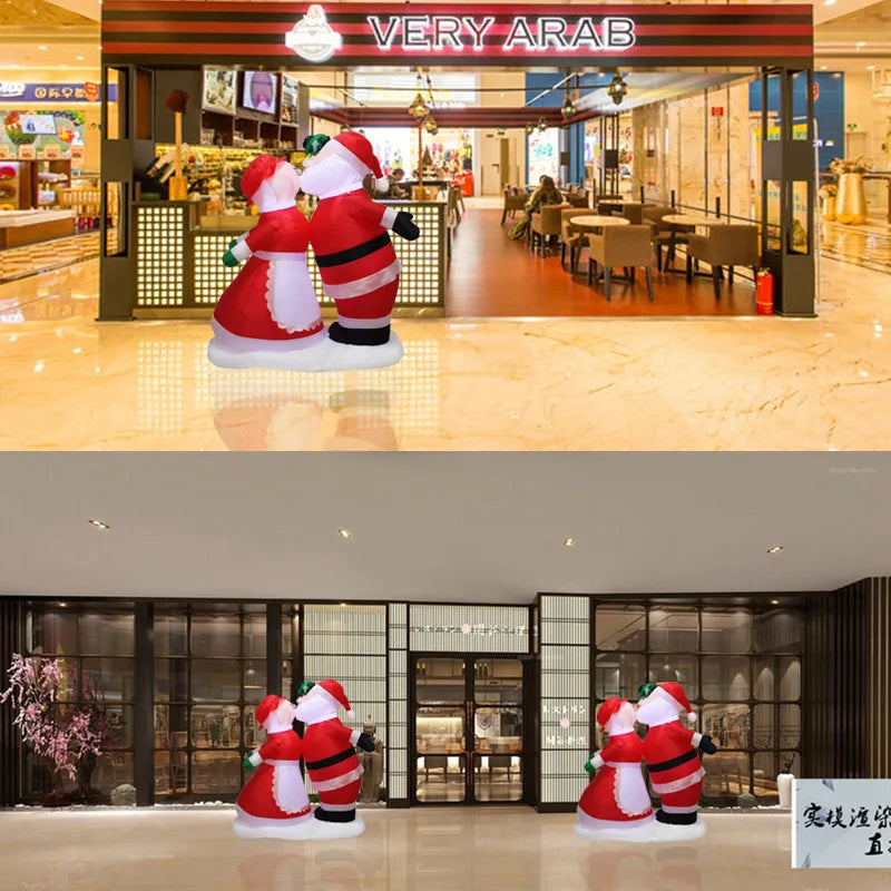 Christmas Inflatable Outdoor Santa Claus Couple with Lights Inflatable