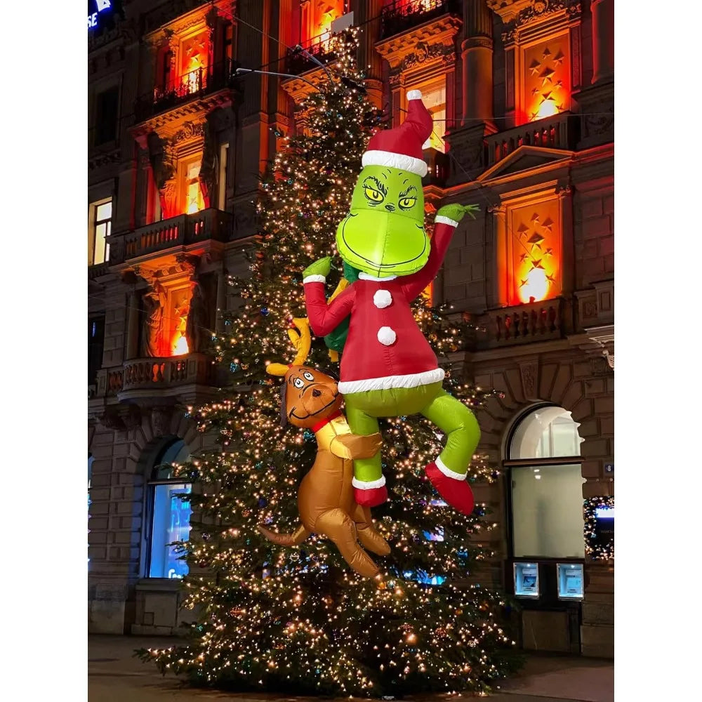 8FT Christmas Inflatables Decorations Lights, Outdoor Christmas Decorations Blow Up with Strings