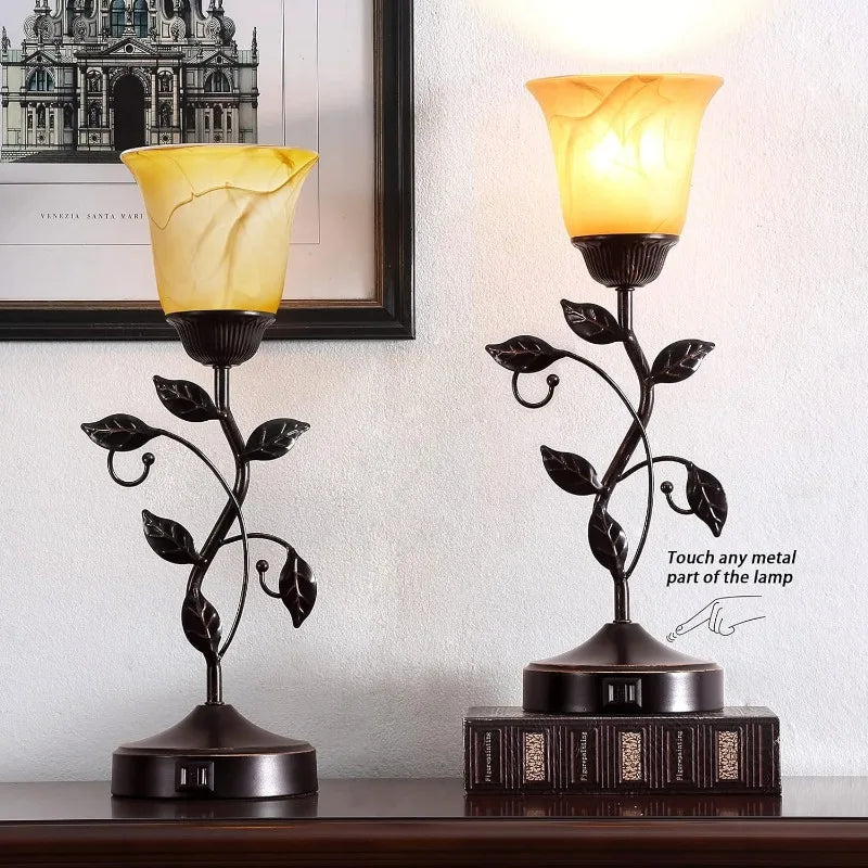 Touch Control Table Lamp with 2 USB Charging Ports,