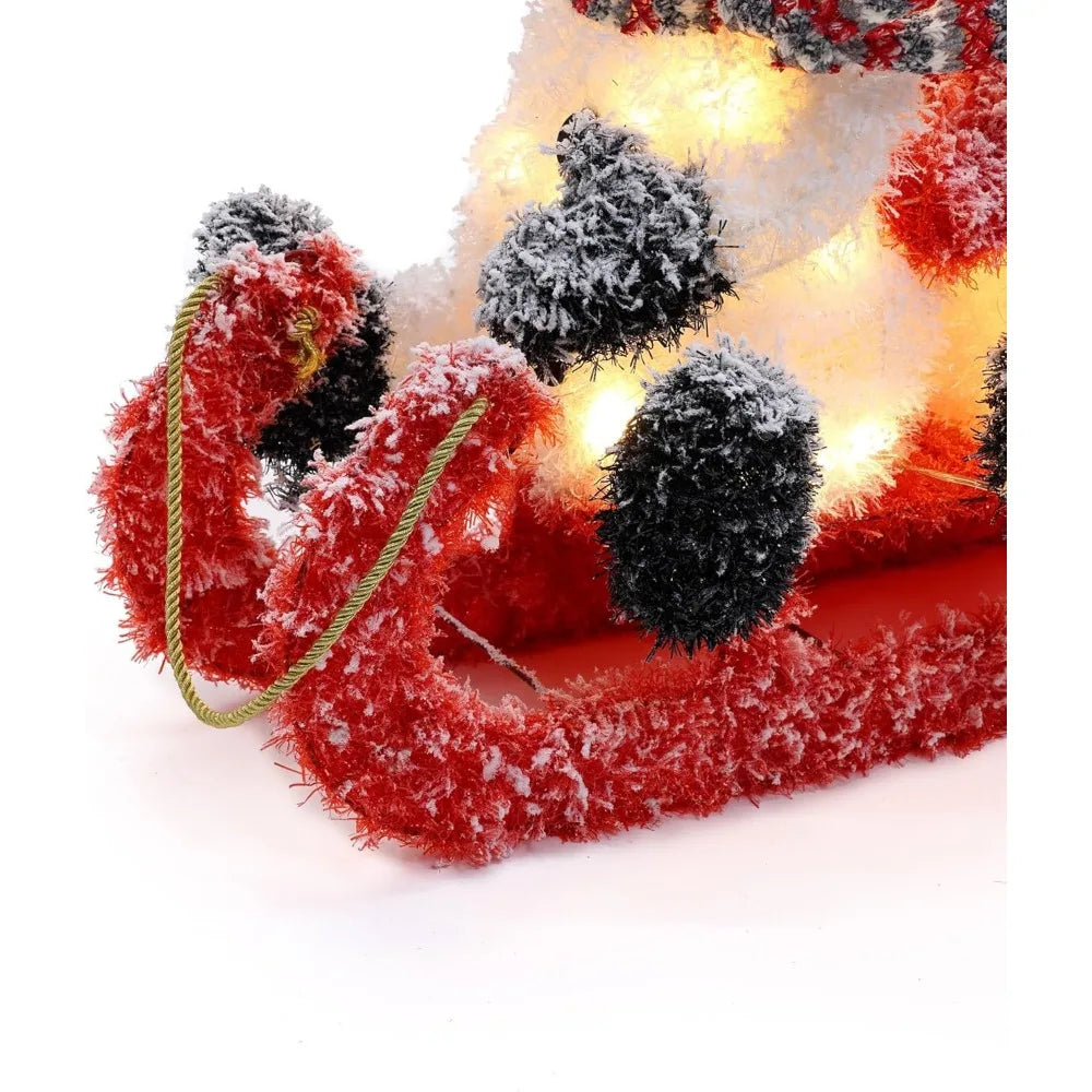 Christmas Decoration with 60LED Lights, Snowman Family Outdoor for Yard Patio Lawn Garden