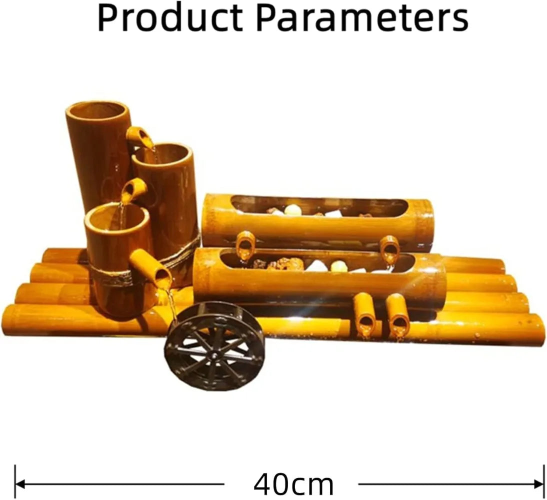 Bamboo Fountain Kit with Water Pump and Solar Fountain