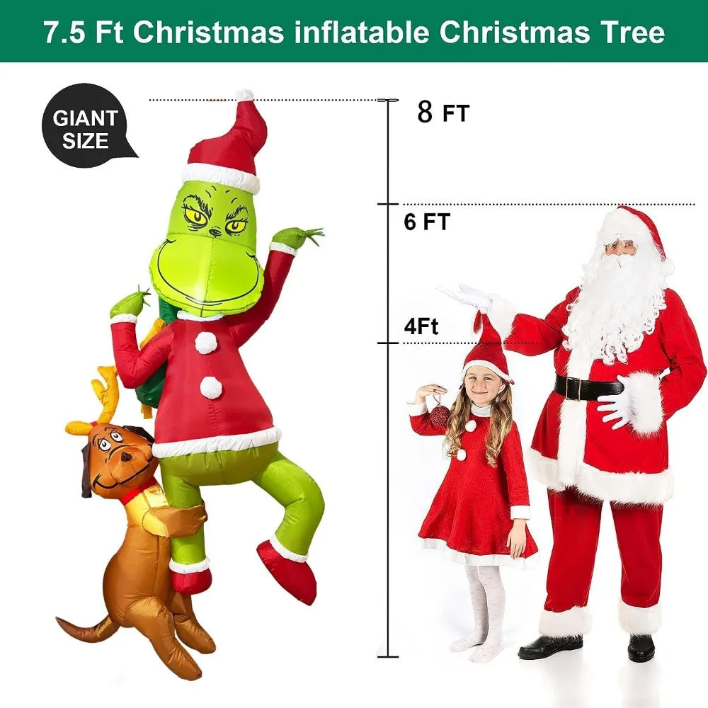 8FT Christmas Inflatables Decorations Lights, Outdoor Christmas Decorations Blow Up with Strings