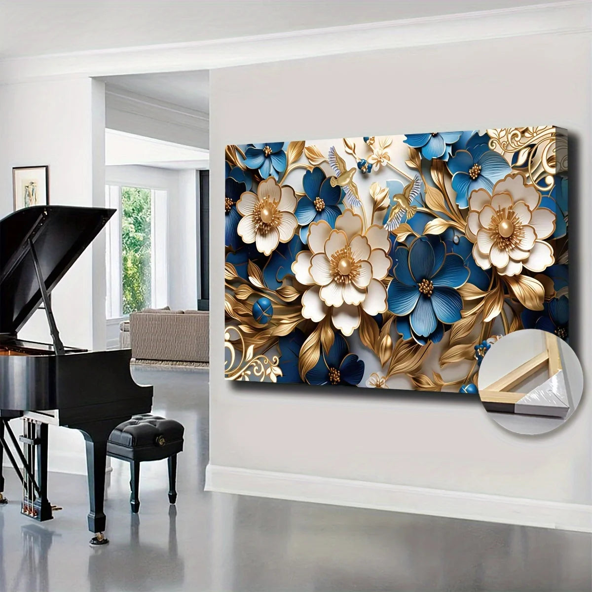 Canvas Wall Art Filled with Floral Symphony Suitable for Living Room