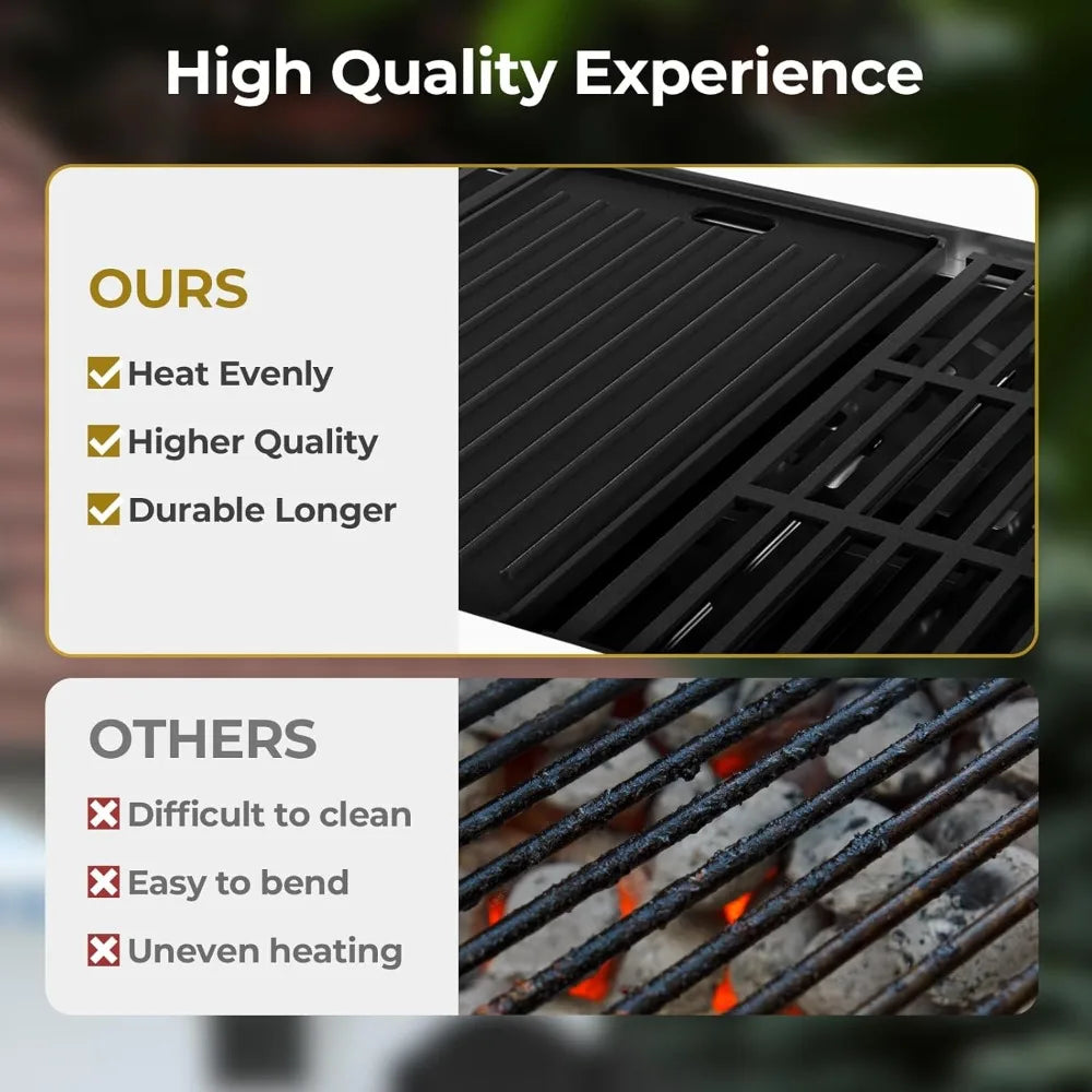 R.W.FLAME 4-Burner Gas Grill with Side Burner, Stainless Steel Propane Grill 42000BTU for Outdoor Cooking