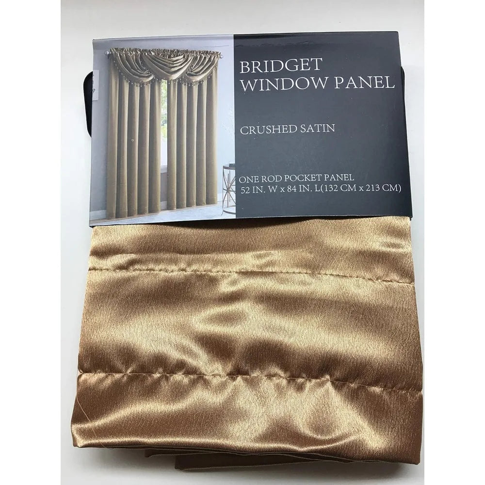 Bridget 5 Piece Crushed Satin Curtain Set with Beaded Austrian Valances