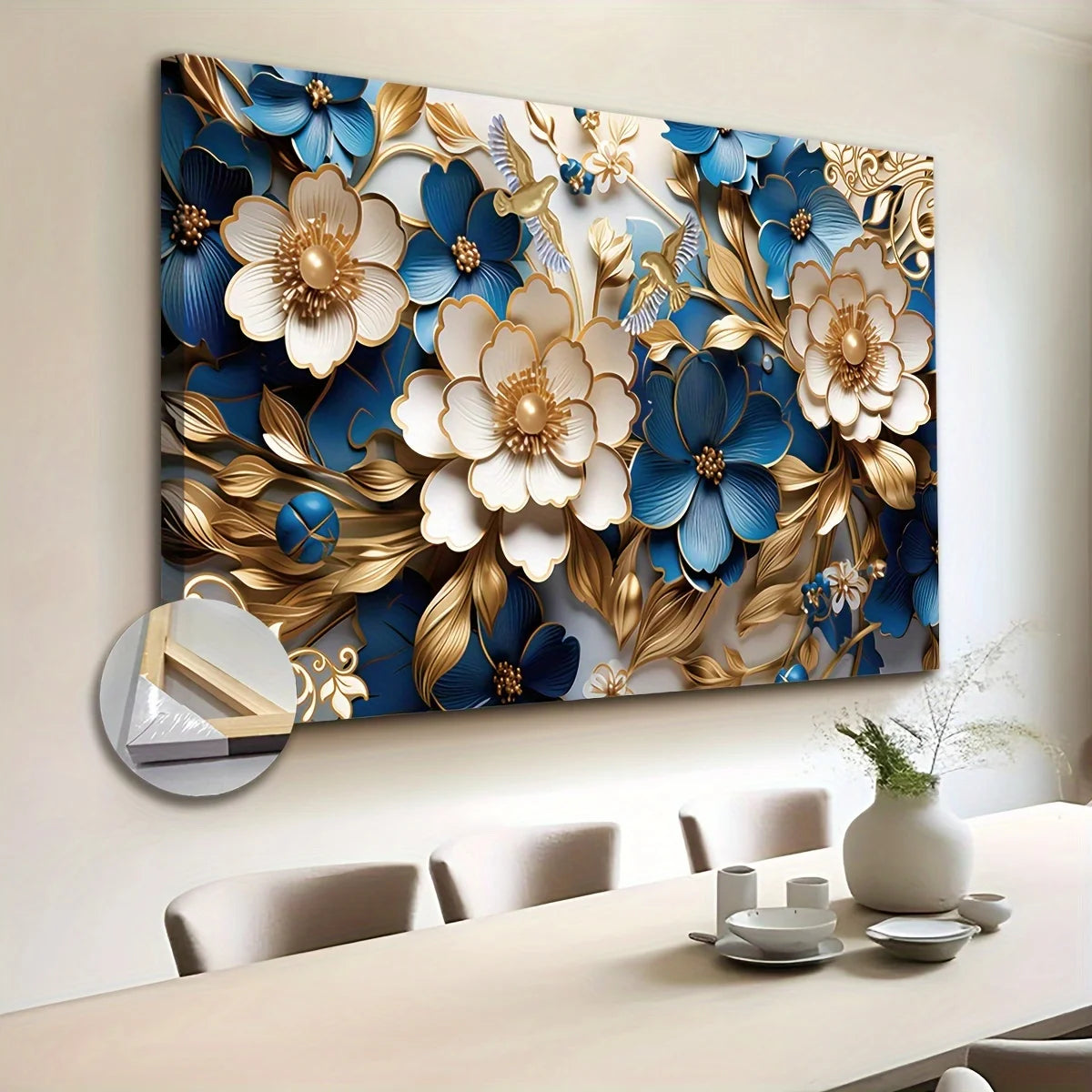 Canvas Wall Art Filled with Floral Symphony Suitable for Living Room
