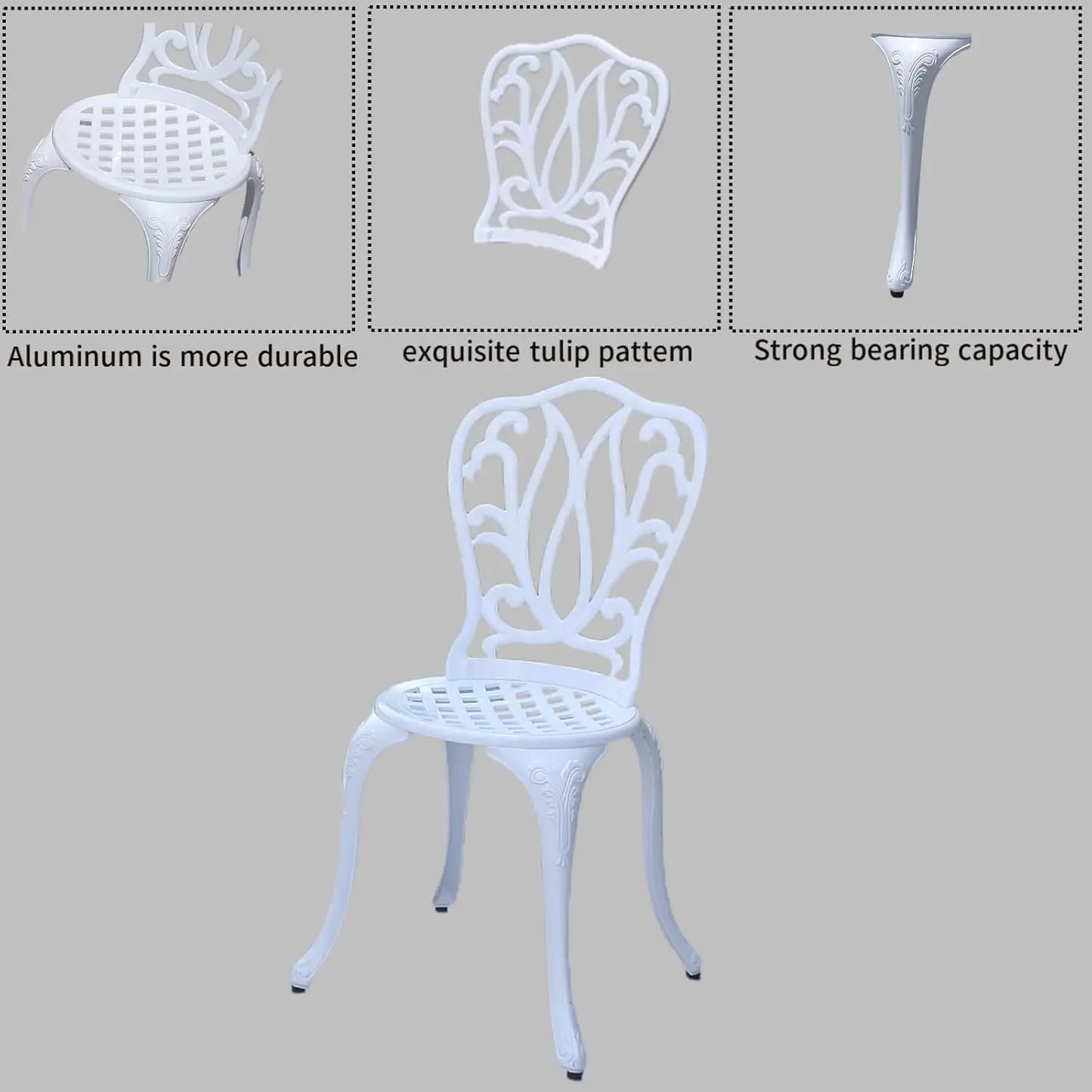 Patio Bistro Sets 3 Piece cast Aluminum Patio Furniture