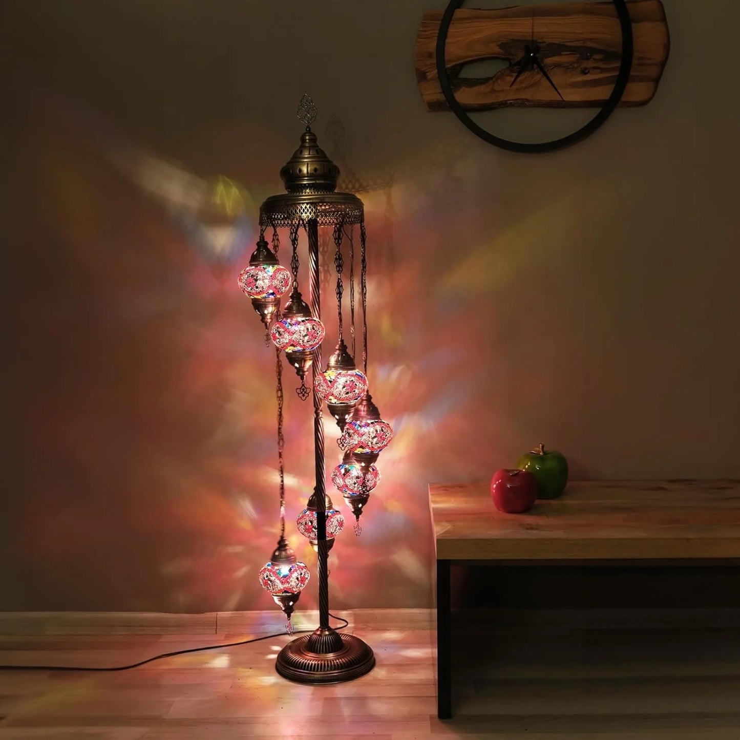 US Turkish Floor Lamp, Mosaic Turkish Lamp, 7 GlobeFloor Lighting Standing Decorative Home Modern Designs Offer Handmade