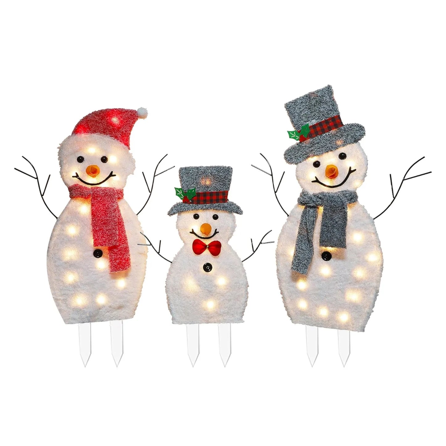 Christmas Decorations Garden Signs With String Lights Garden Outdoor Plastic Christmas Snowman