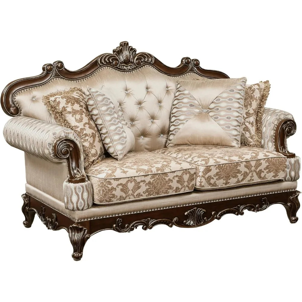 Traditional Sofa Couch for Living Room, Tufting, Upholstered Living Room Furniture