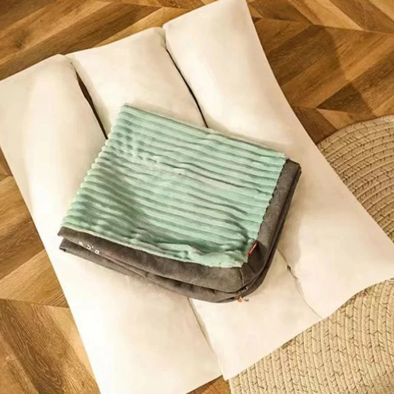 Large Dog Bed Soft Thicken Corduroy Pet Sleeping Mat Non-slip Pet Kennel Winter Warm