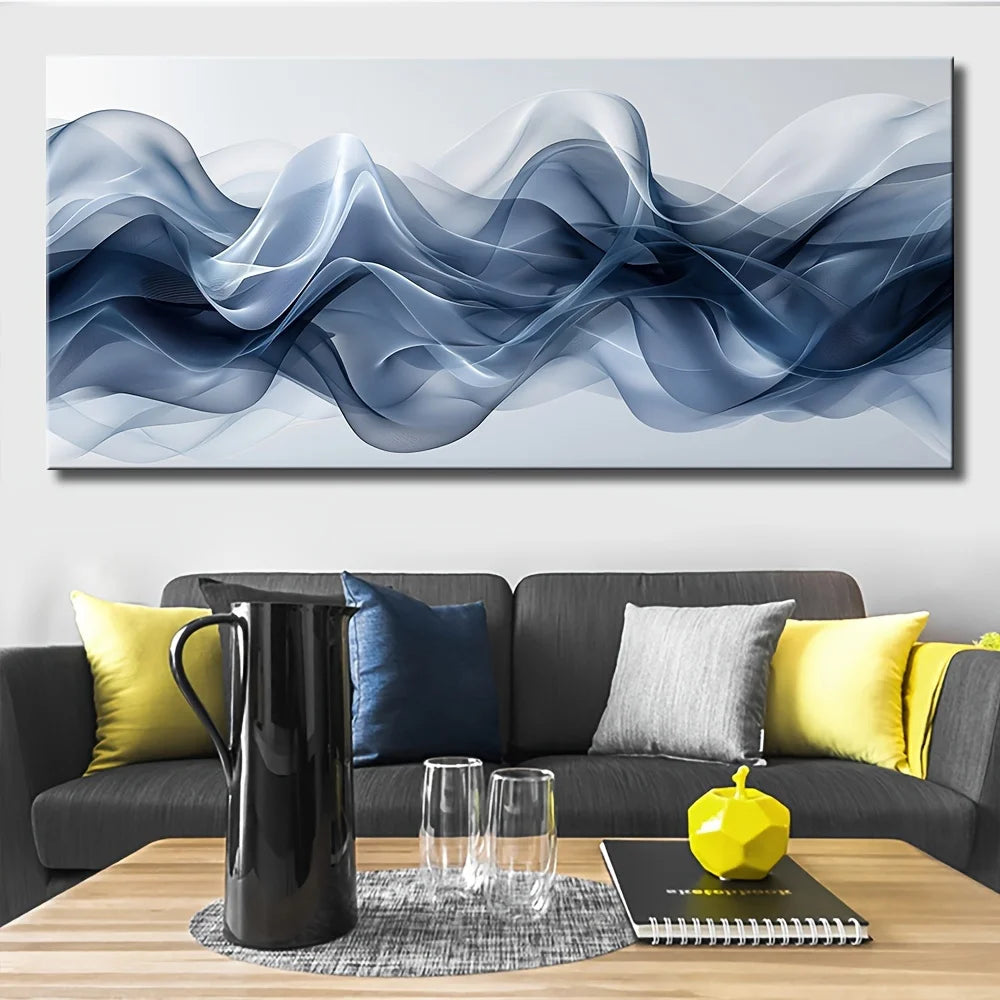 Art Deco Modern abstract Wavy canvas wall art, landscape framed painting