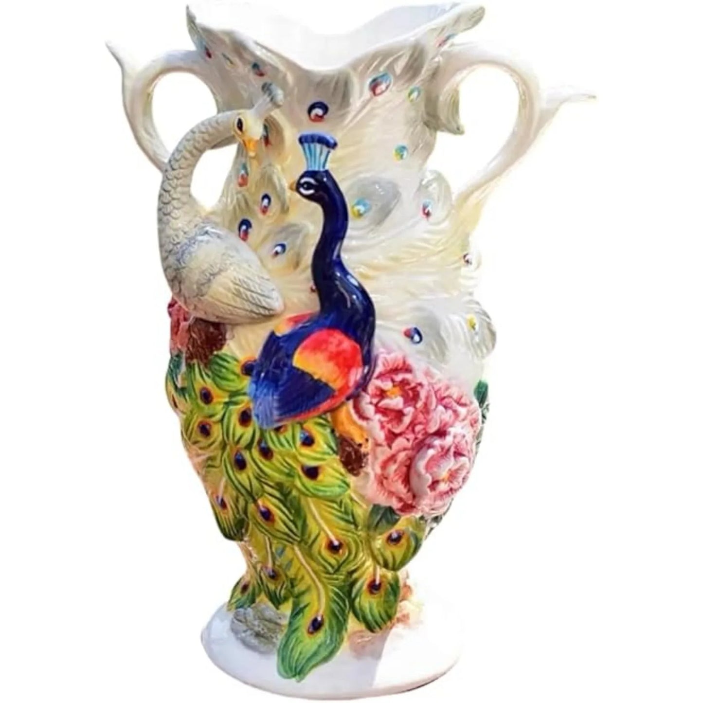 US Large Ceramic Water Pitcher Flower Vase,Home Decor Vessel for Decorative Branches and Dried Flower