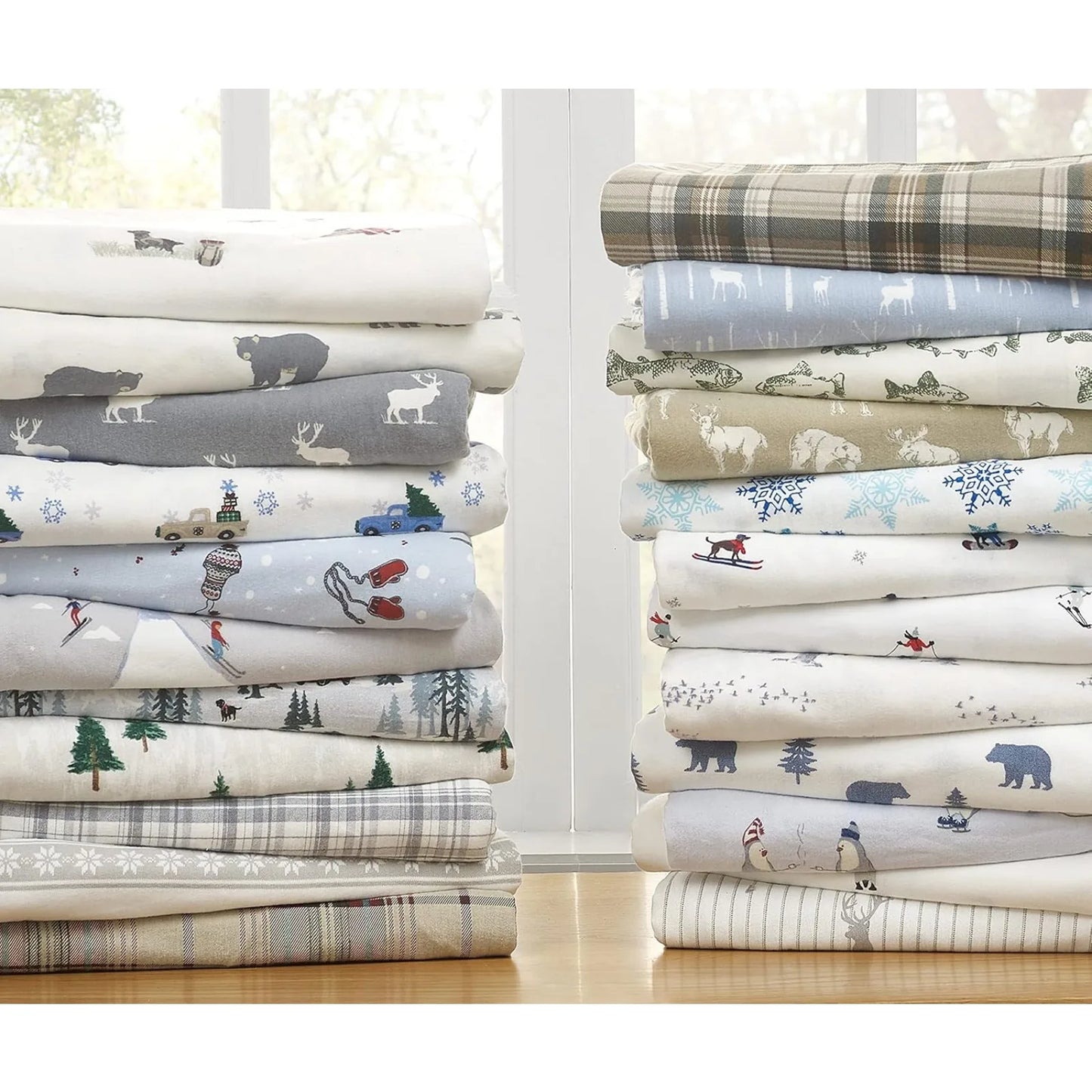 US Queen Sheets, Cotton Flannel Bedding Set, Brushed for Extra Softness