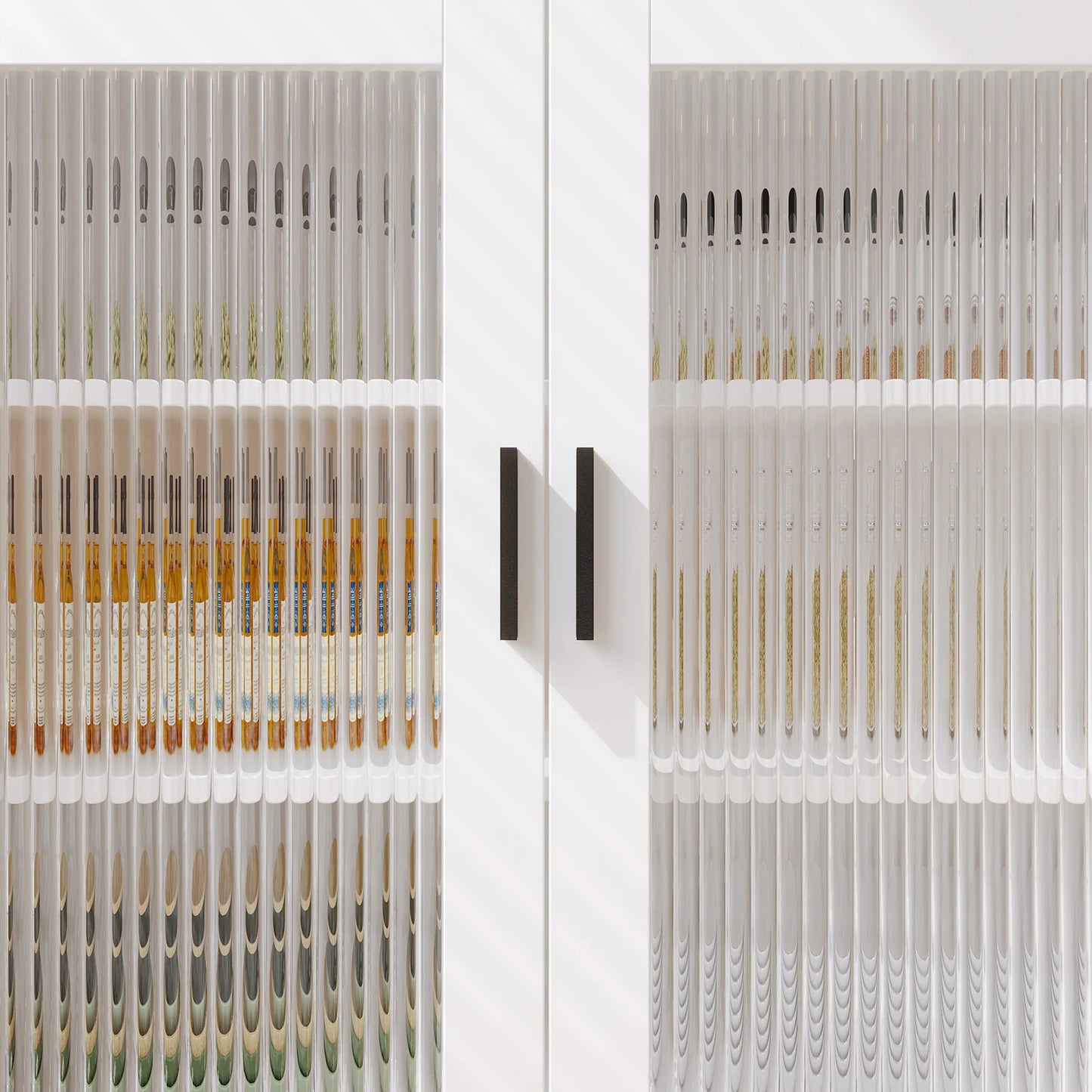 VOWNER Kitchen Hutch Storage Cabinet, Freestanding Kitchen Pantry with Glass Doors and 3 Drawers