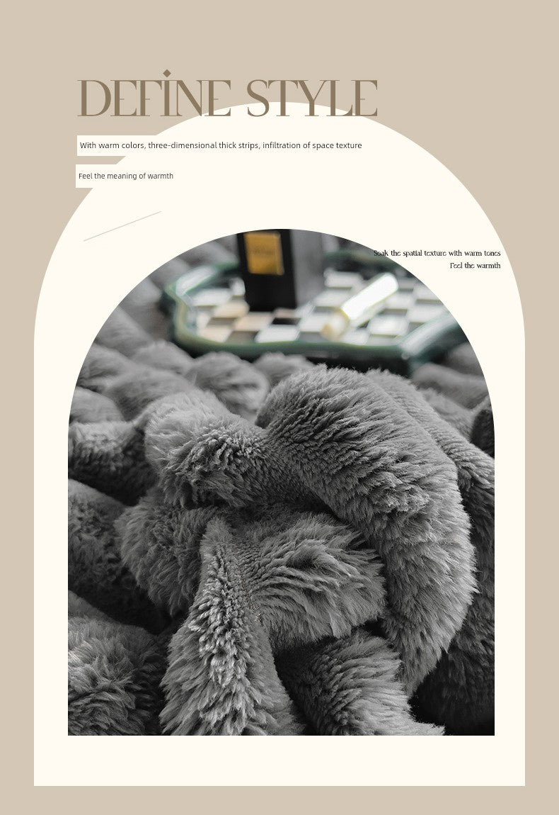 Rabbit Plush Blanket Winter Thick Coral Fleece Blanket Office Nap Blanket Sofa Blanket