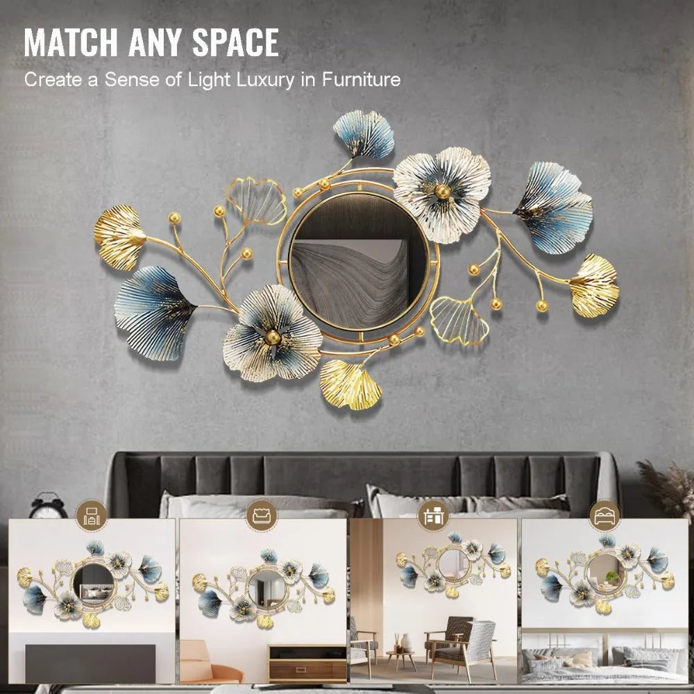 37 Inch Large Wall Mirrors Decorative,Modern Gold Wall Art MirrorsLiving