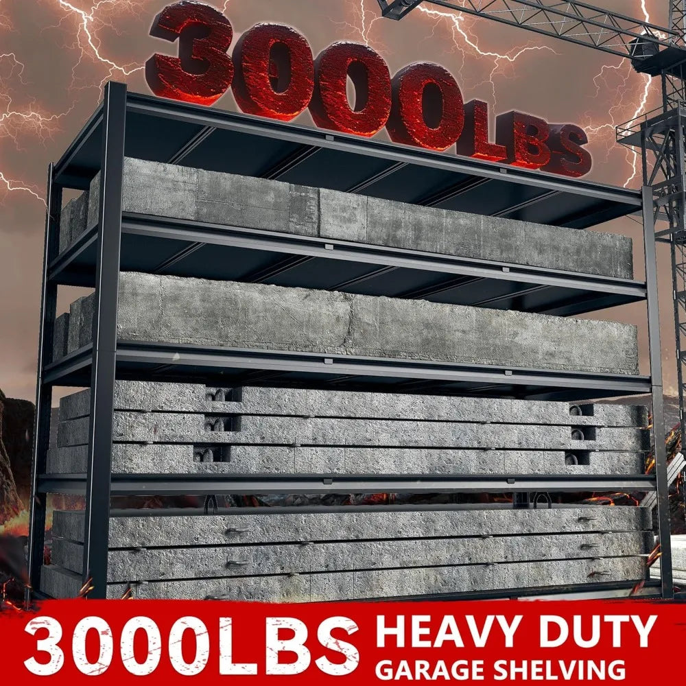60" W Garage Shelving 3000LBS Heavy Duty Storage Shelves