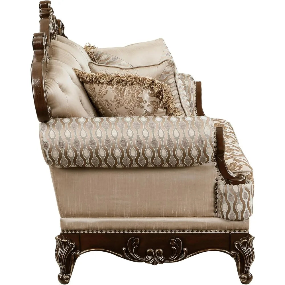 Traditional Sofa Couch for Living Room, Tufting, Upholstered Living Room Furniture