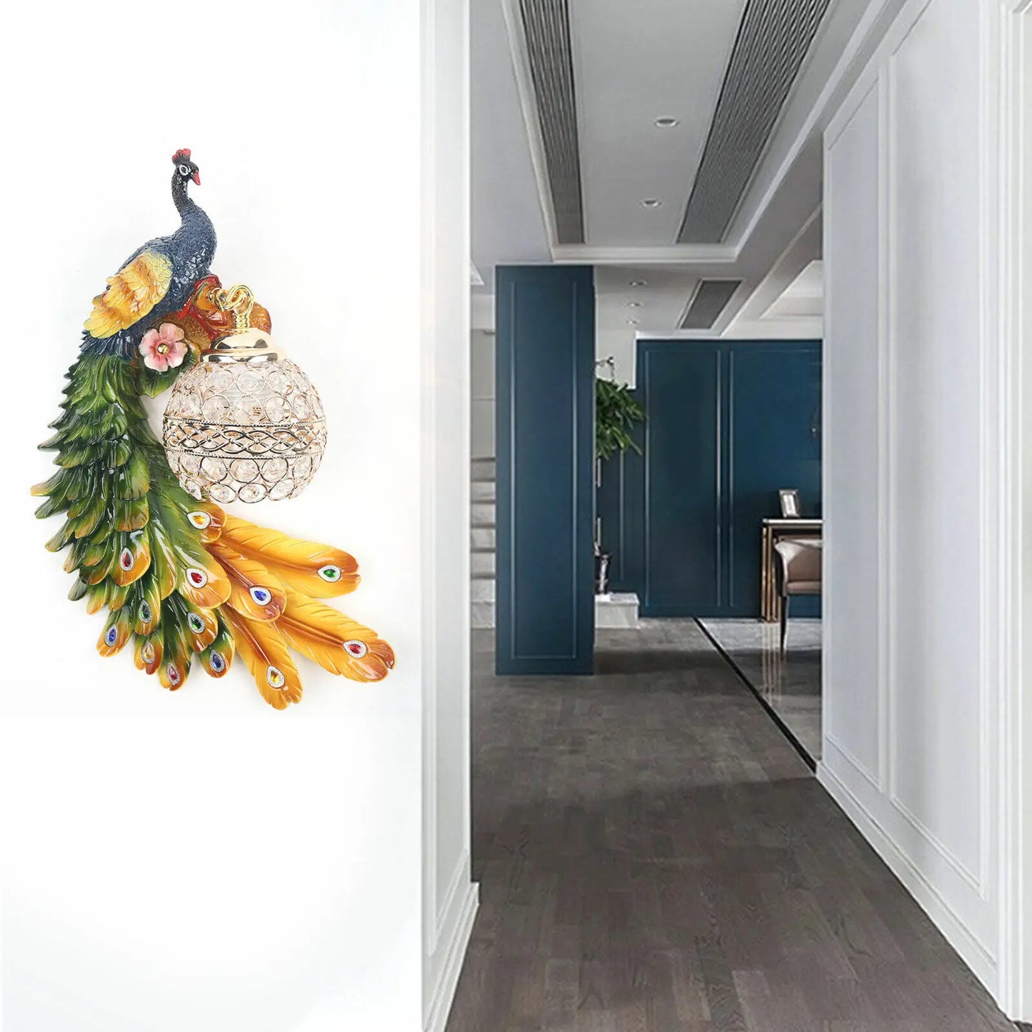 Peacock Wall Lamp Beautiful Decoration European Style Creative Wall Sconce USA