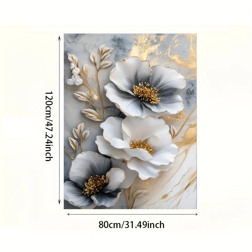 1 modern luxury floral canvas mural, framed 3D floral painting