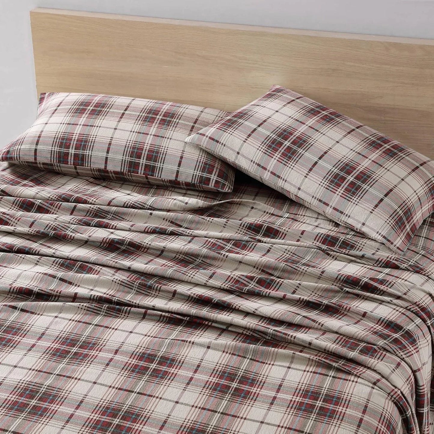 US Queen Sheets, Cotton Flannel Bedding Set, Brushed for Extra Softness