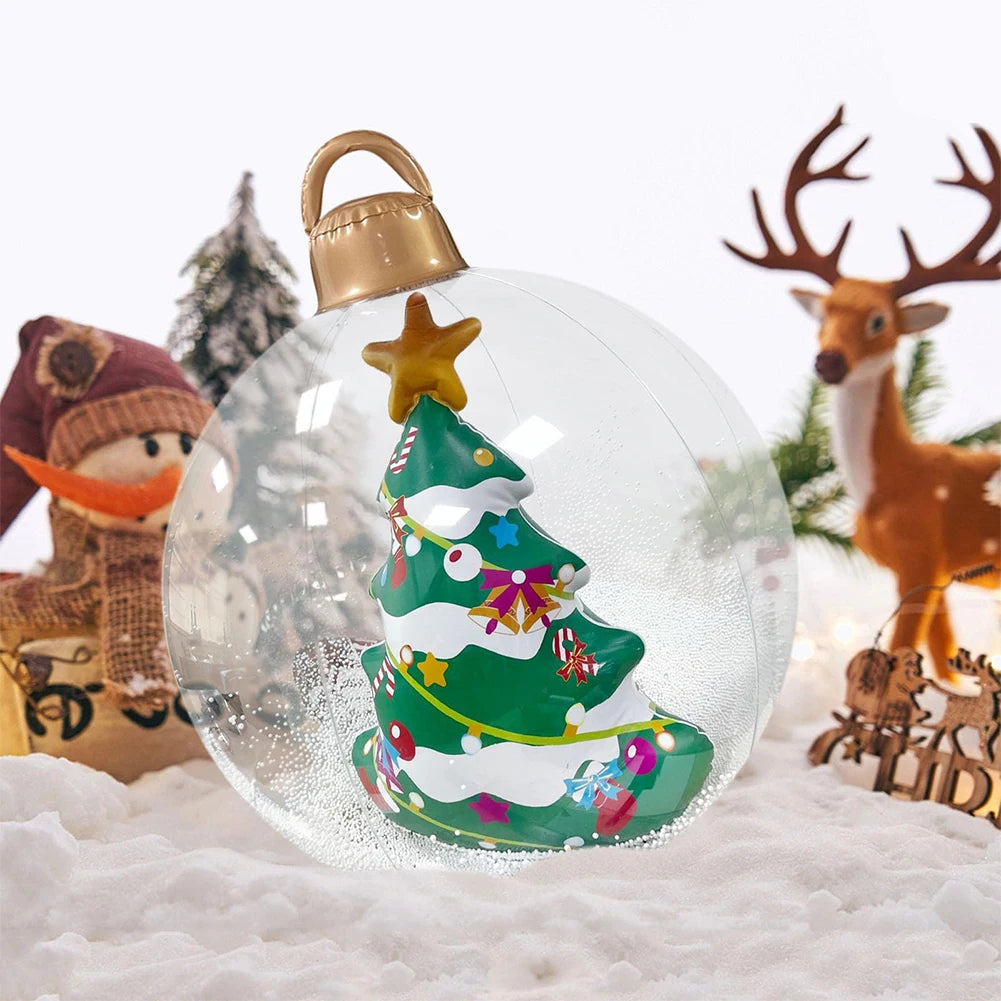 60cm PVC Inflatable Christmas Balls Toys Light Up Giant Christmas Inflatable Ball