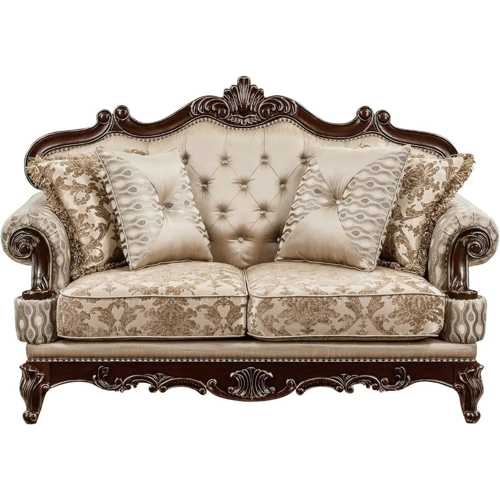 Traditional Sofa Couch for Living Room, Tufting, Upholstered Living Room Furniture