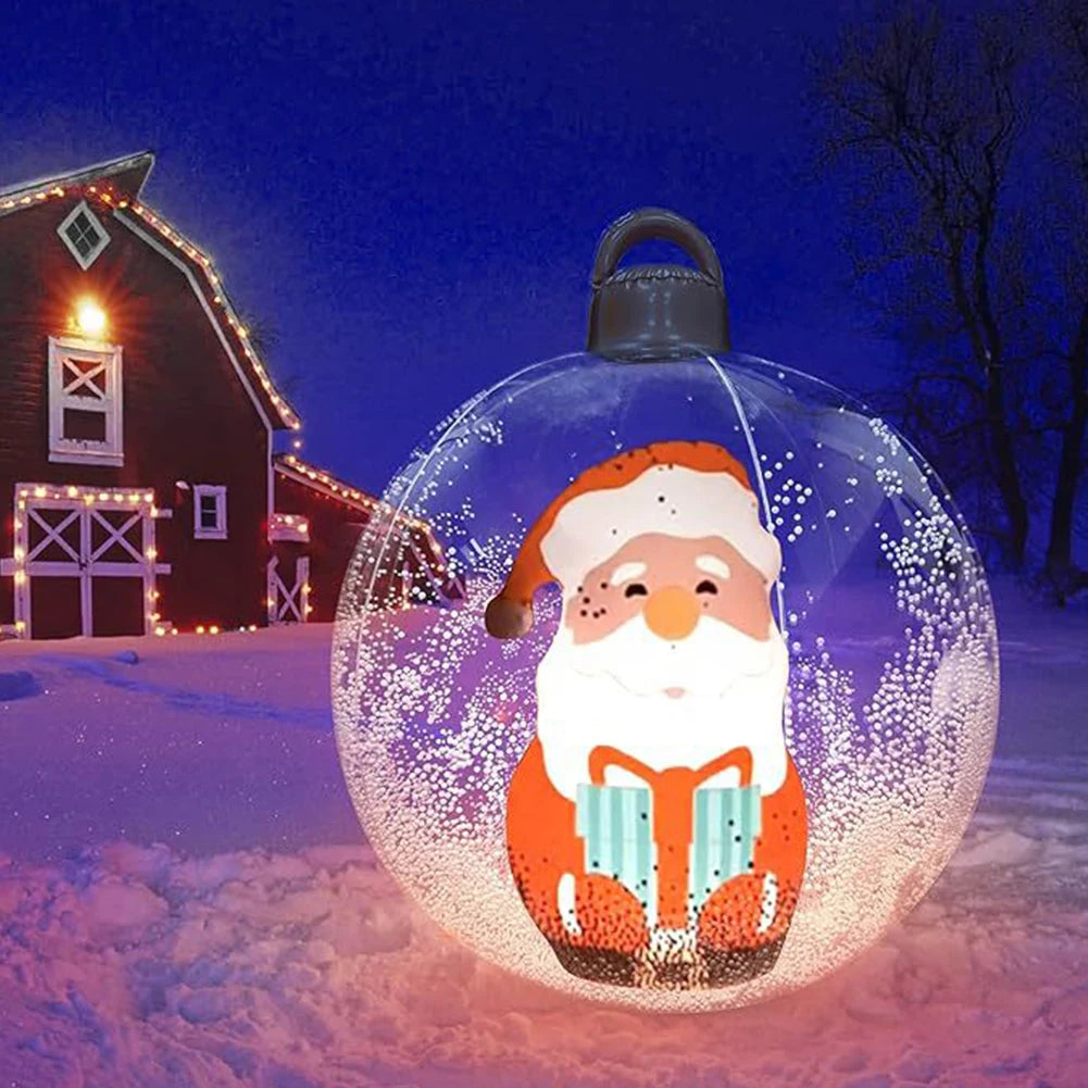 60cm PVC Inflatable Christmas Balls Toys Light Up Giant Christmas Inflatable Ball