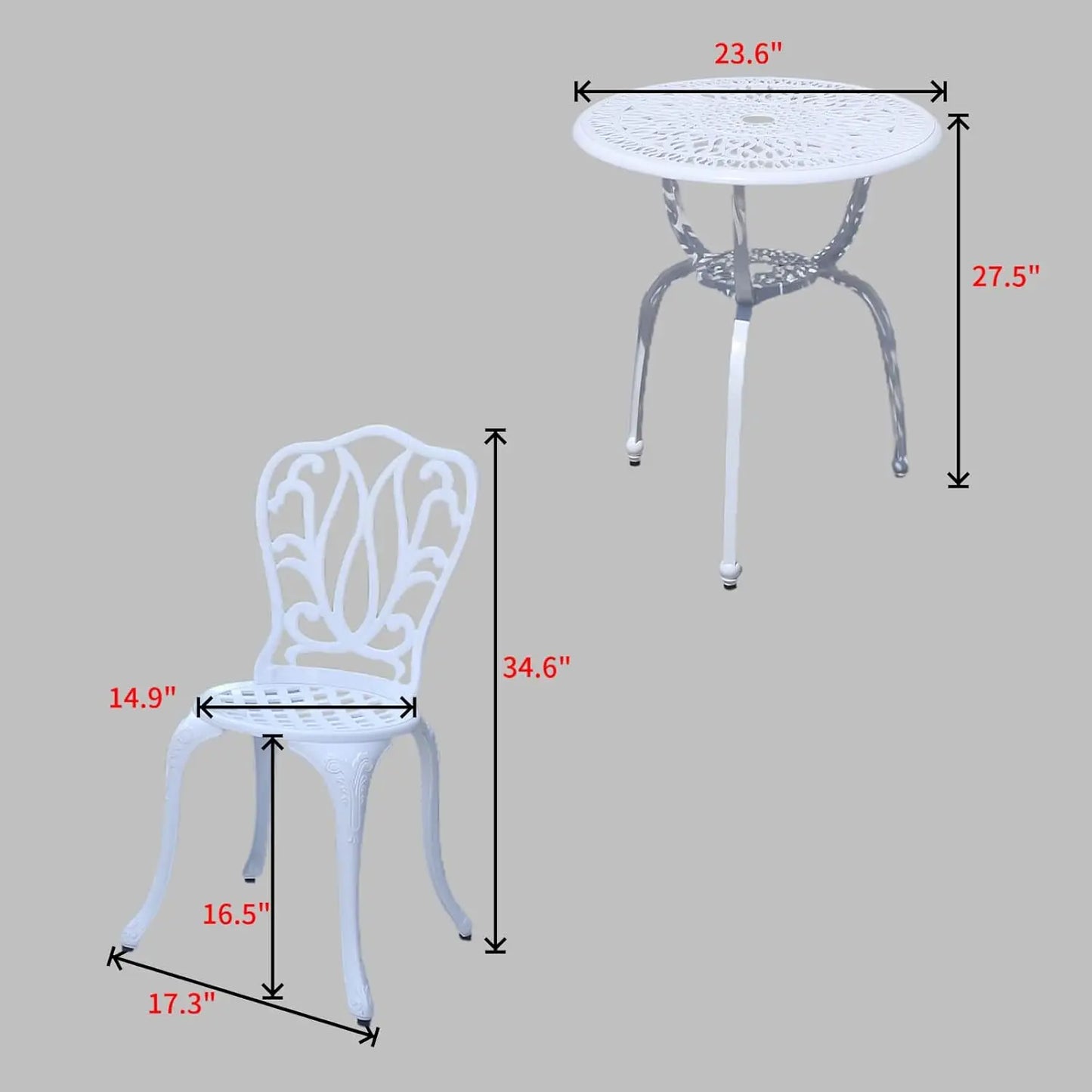 Patio Bistro Sets 3 Piece cast Aluminum Patio Furniture