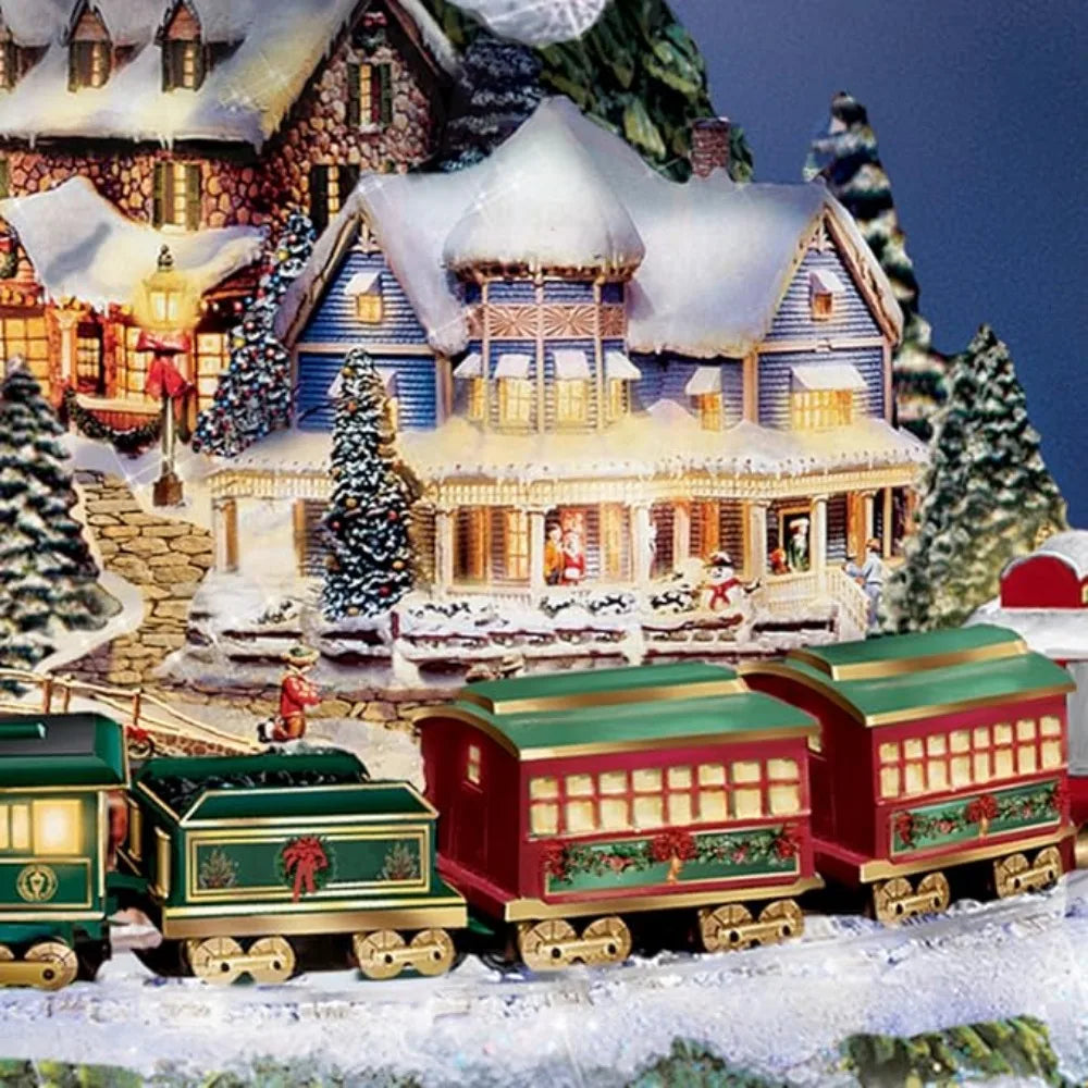 Thomas Kinkade Animated Tabletop Christmas Tree with Train: Wonderland Express