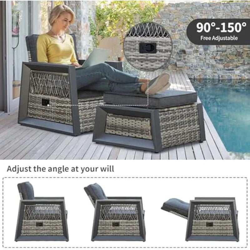 Outdoor Furniture Set, 6 Pcs Patio Furniture Set with Aluminum Frame