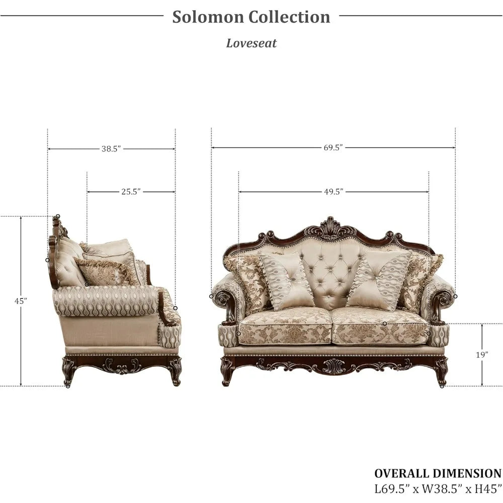 Traditional Sofa Couch for Living Room, Tufting, Upholstered Living Room Furniture