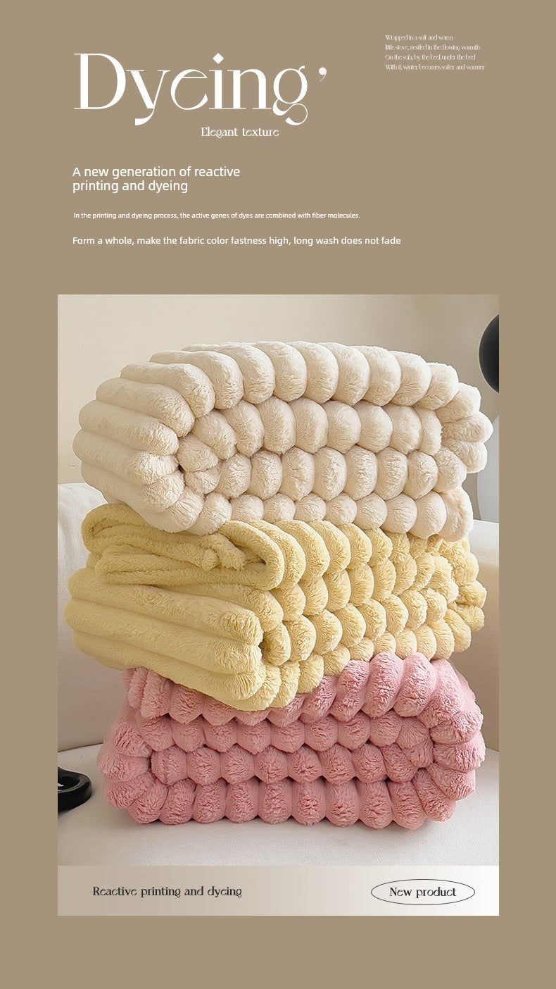 Rabbit Plush Blanket Winter Thick Coral Fleece Blanket Office Nap Blanket Sofa Blanket