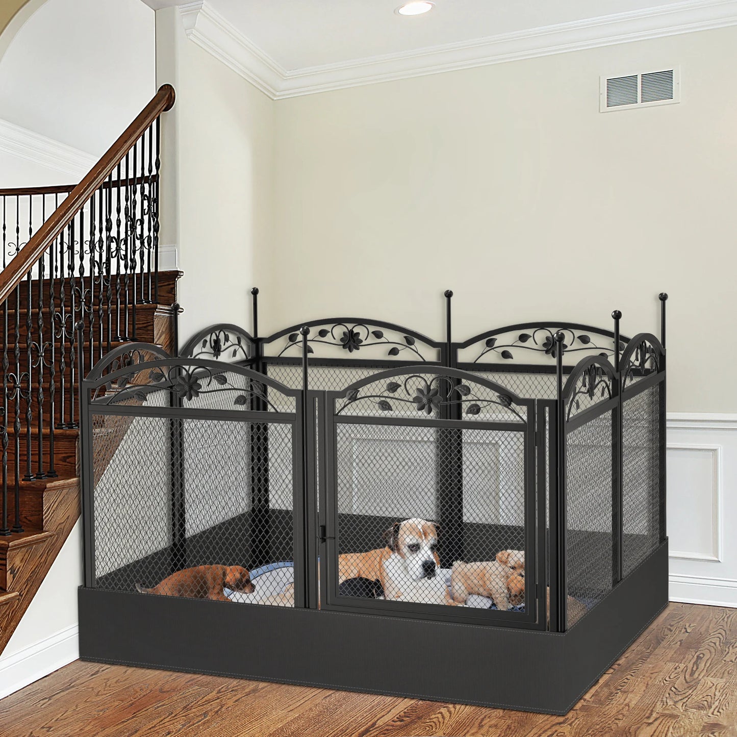 8 Panels DIY Heavy Duty Dog Playpen Pen Outdoor Indoor Dog Puppy Metal Fence