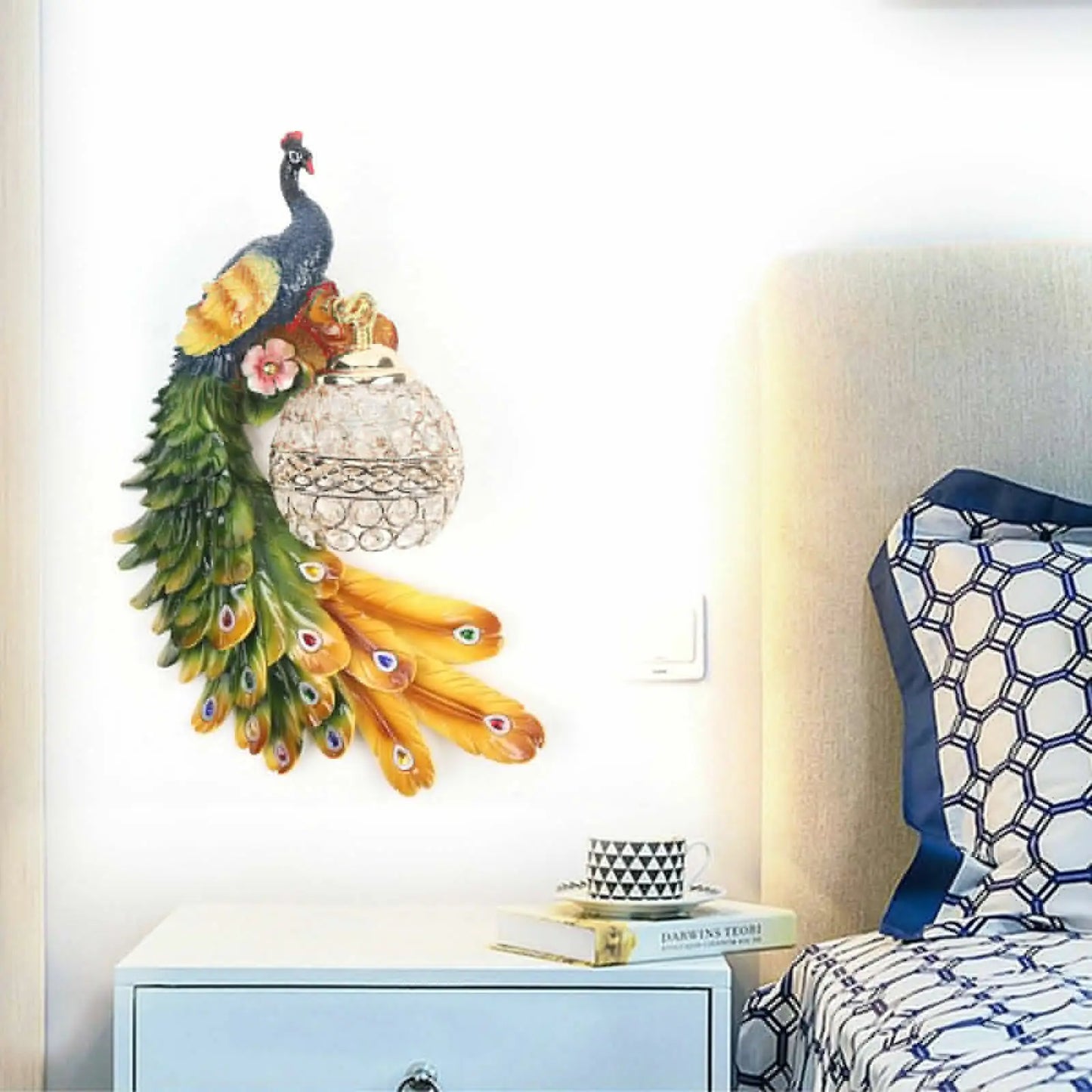 Peacock Wall Lamp Beautiful Decoration European Style Creative Wall Sconce USA