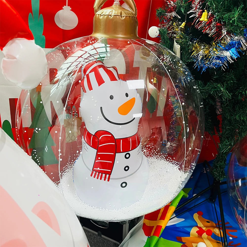 60cm PVC Inflatable Christmas Balls Toys Light Up Giant Christmas Inflatable Ball