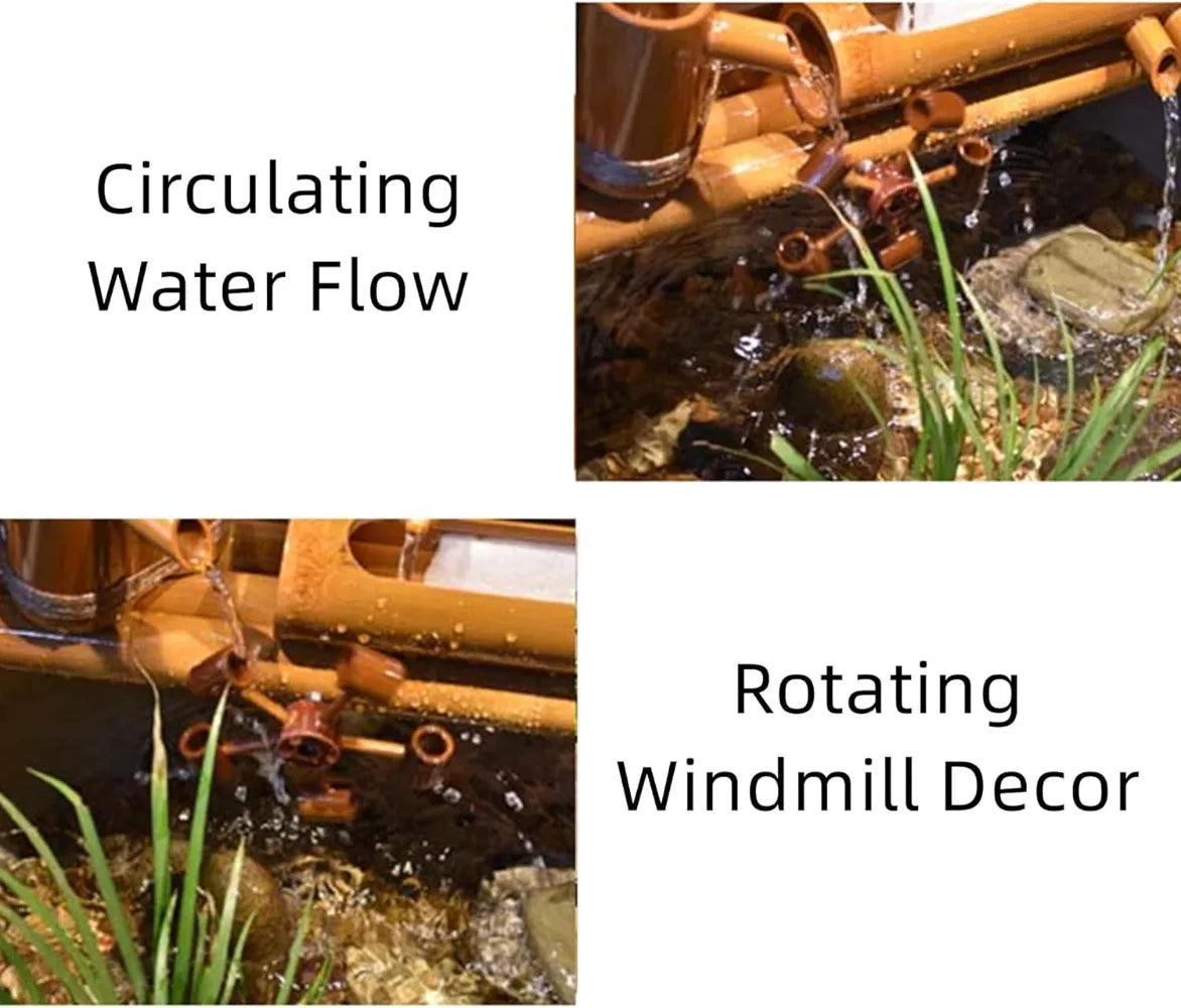 Bamboo Fountain Kit with Water Pump and Solar Fountain