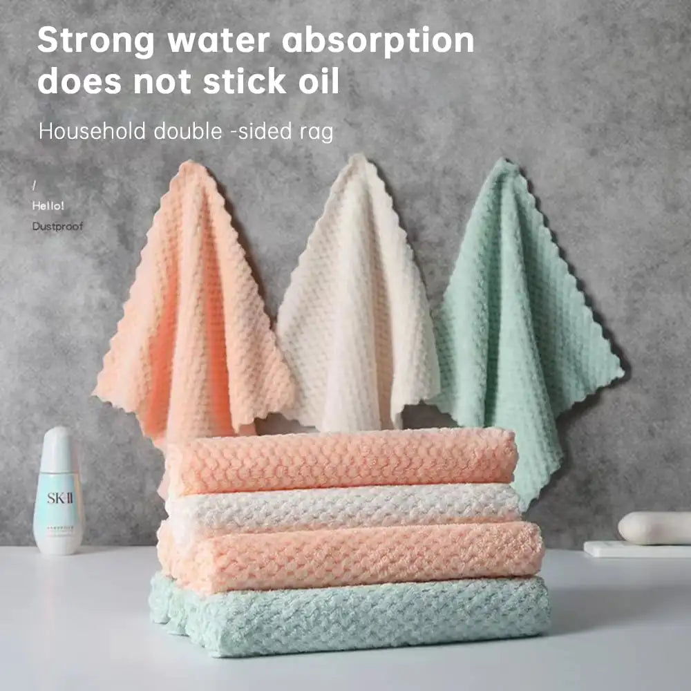 10 Pack Premium Dish Towels for Kitchen, Bulk Coral Velvet Kitchen Towels and Dishcloths Set,