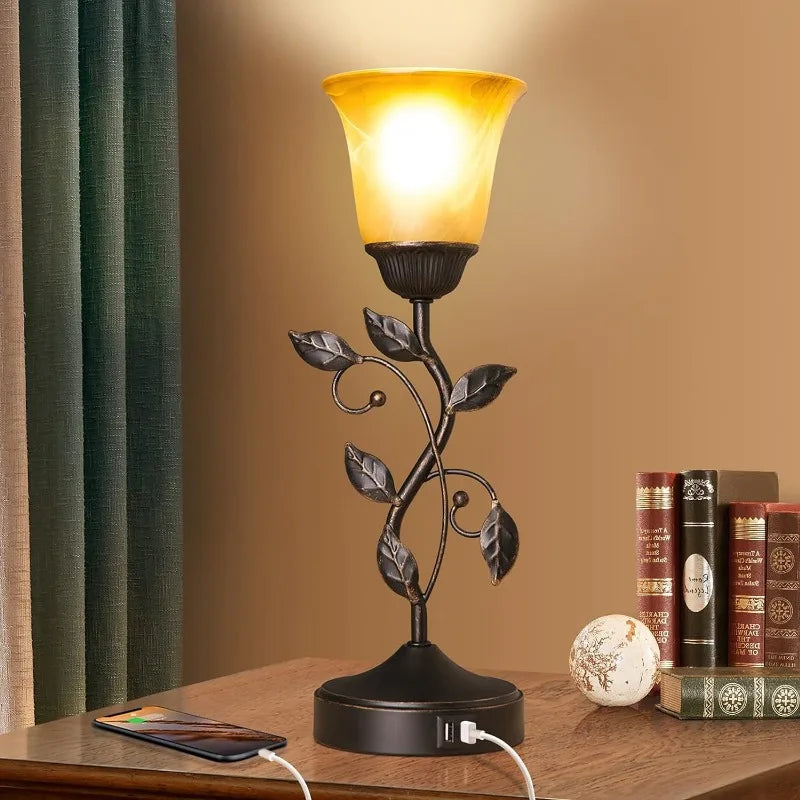 Touch Control Table Lamp with 2 USB Charging Ports,