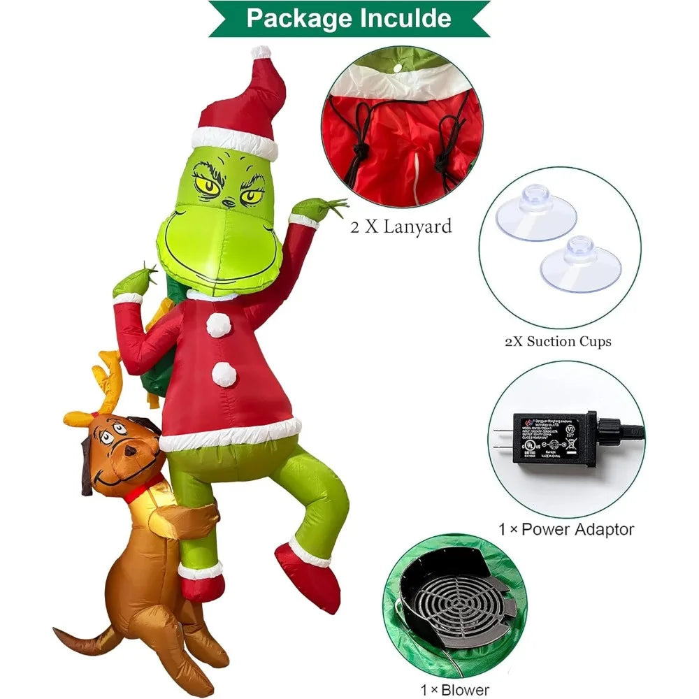 8FT Christmas Inflatables Decorations Lights, Outdoor Christmas Decorations Blow Up with Strings