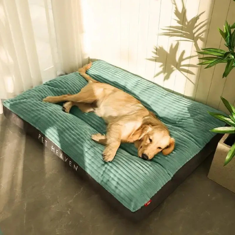Large Dog Bed Soft Thicken Corduroy Pet Sleeping Mat Non-slip Pet Kennel Winter Warm