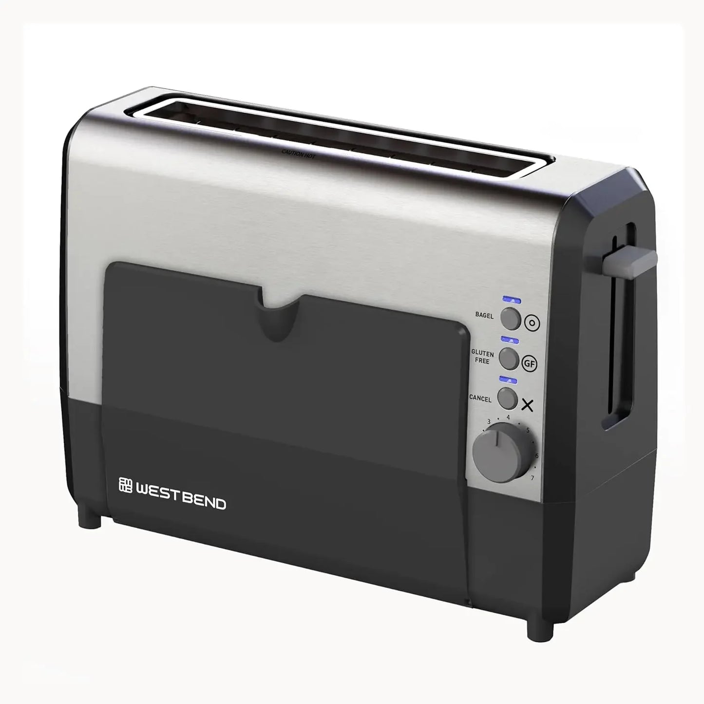 West Bend 77222 Toaster 2 Slice QuikServe Wide Slot Slide Through with Bagel