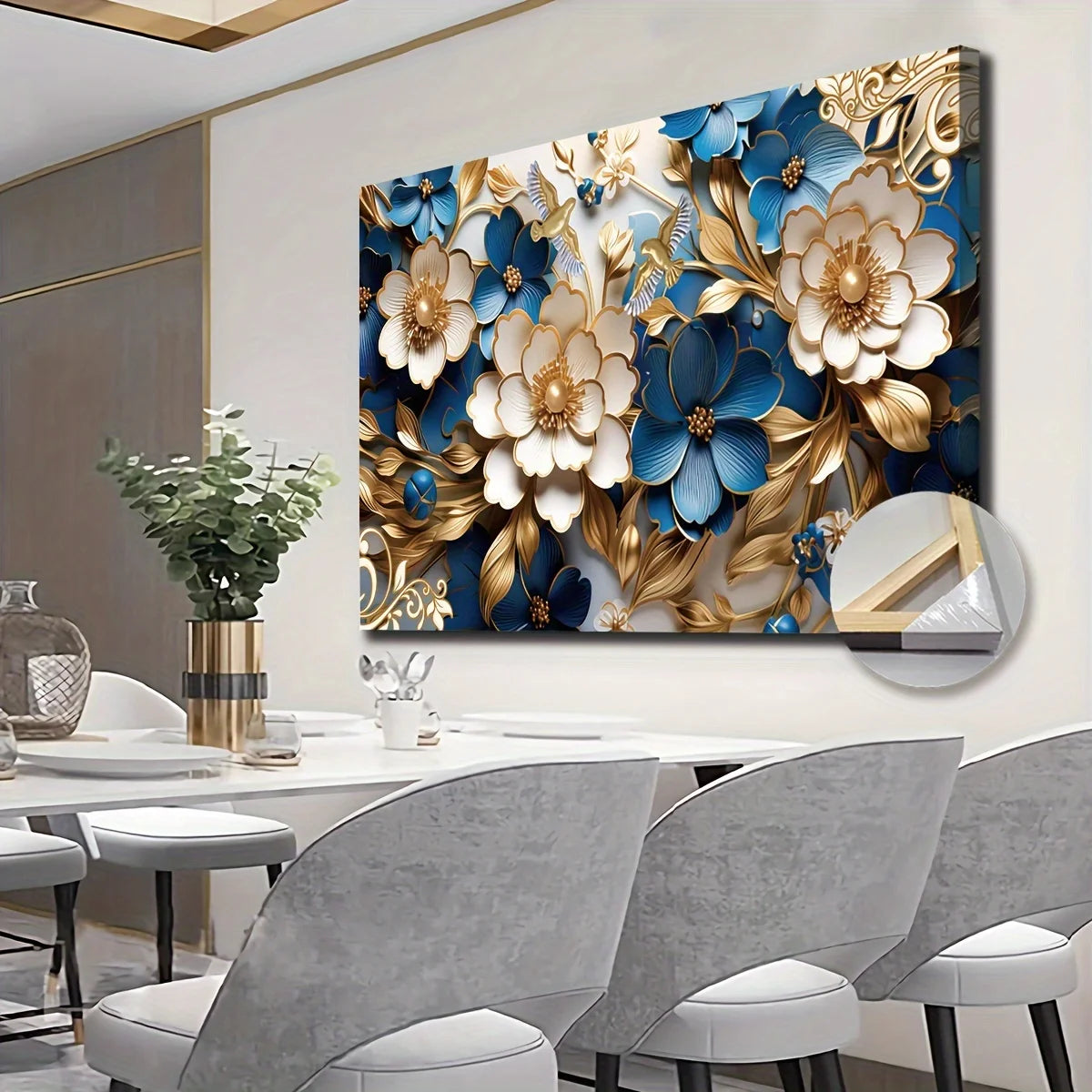 Canvas Wall Art Filled with Floral Symphony Suitable for Living Room