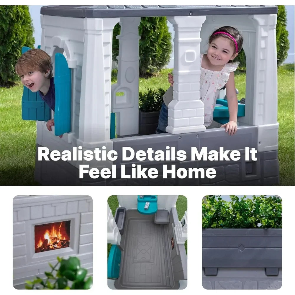 Playhouse, Neat & Tidy Cottage Kids Playhouse, Indoor And Outdoor Playset, Interactive Sounds