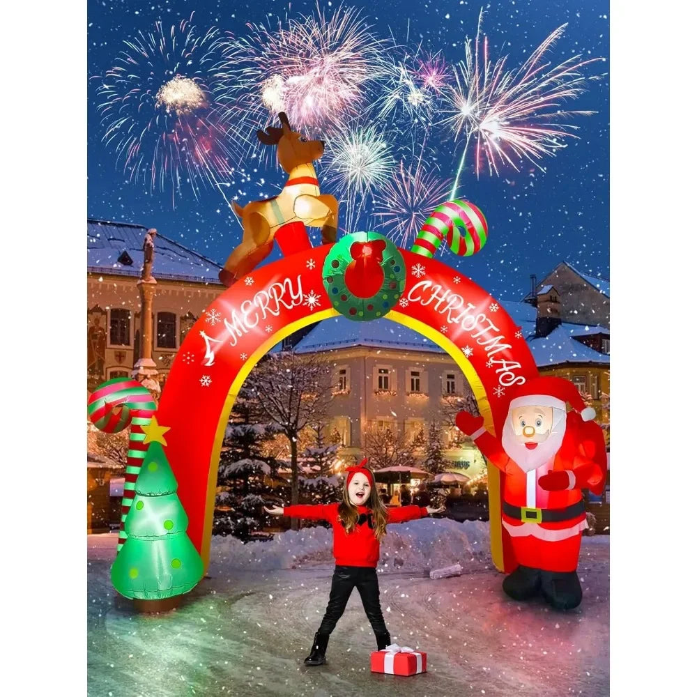 10FT Christmas Inflatable Decoration with Build-in LEDs