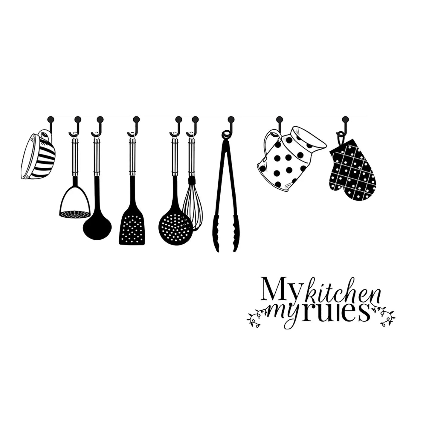 Pvc Removable Wall Sticker Mural Kitchen Restaurant Kitchenware Fridge Wall Stickers Waterproof Vinyl Home Decorations Stickers