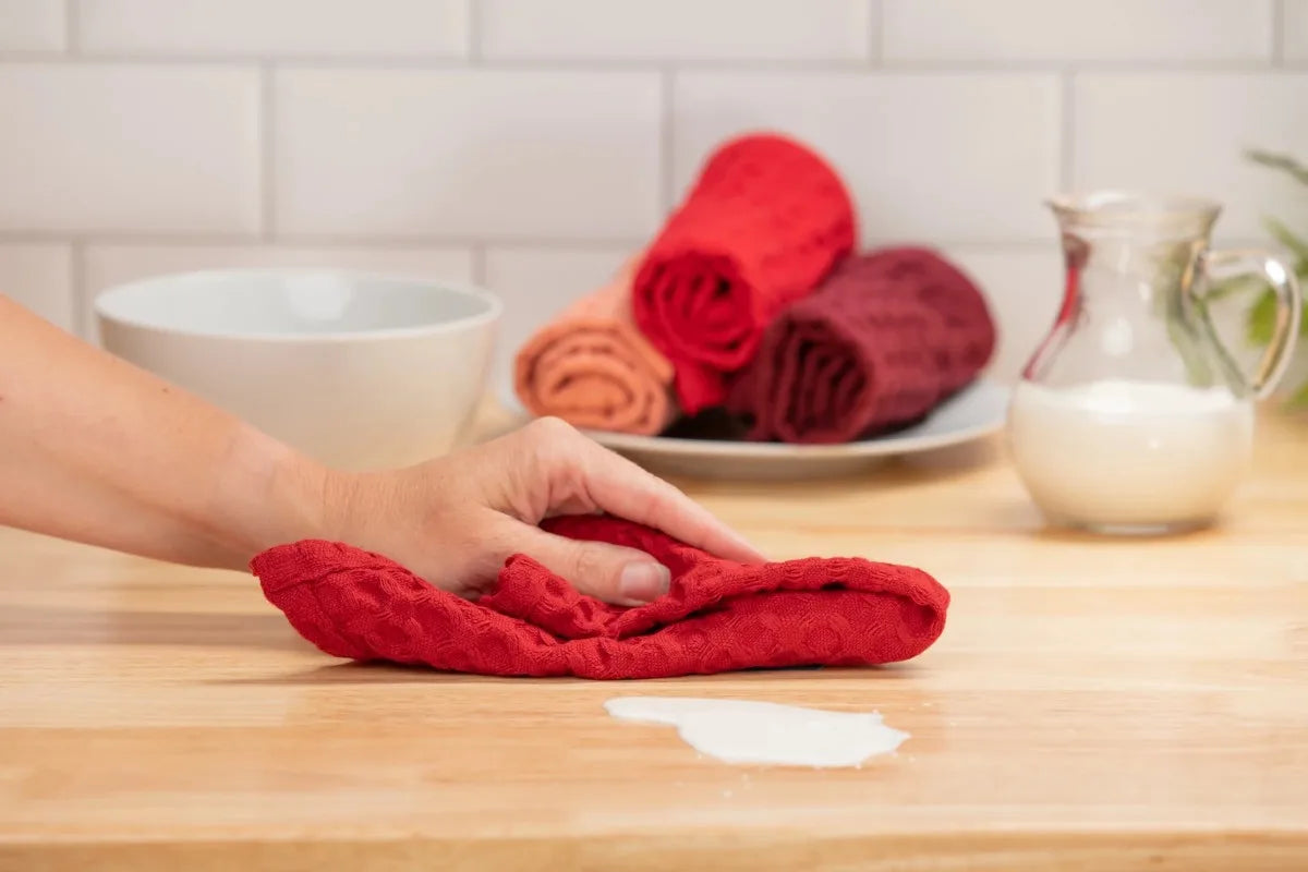 4 Pieces Waffle Dishcloths Red Convenient Size