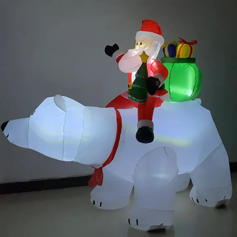 2.1x1.7M Christmas Inflatable Polar Bear Indoor Outdoor Backyard Party Garden